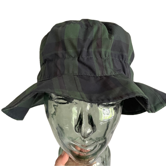 Vintage Totes Blue Green Black Watch Plaid Bucket Rain Hat - O/S - Picture 3 of 8